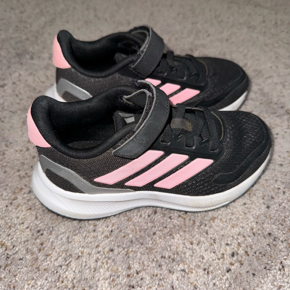 Adidas Kids Black and Pink Sneakers